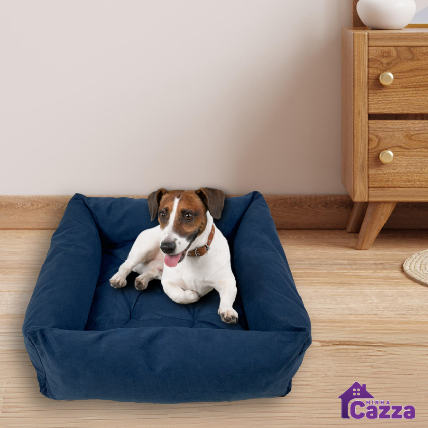 Cama Caminha Pet Suede Enchimento Siliconado Cachorro e Gato