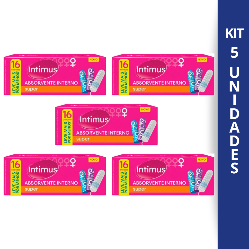 Kit 5 Absorvente Interno Intimus Super Com 16Un