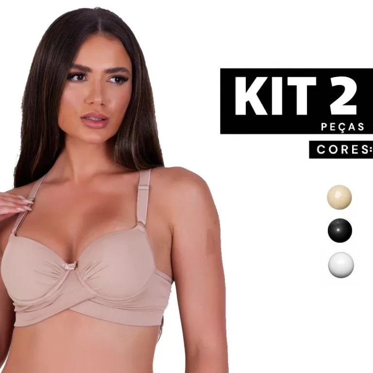Kit 2/1 Sutiã Com Bojo Reforçado Com Aro Lingeri