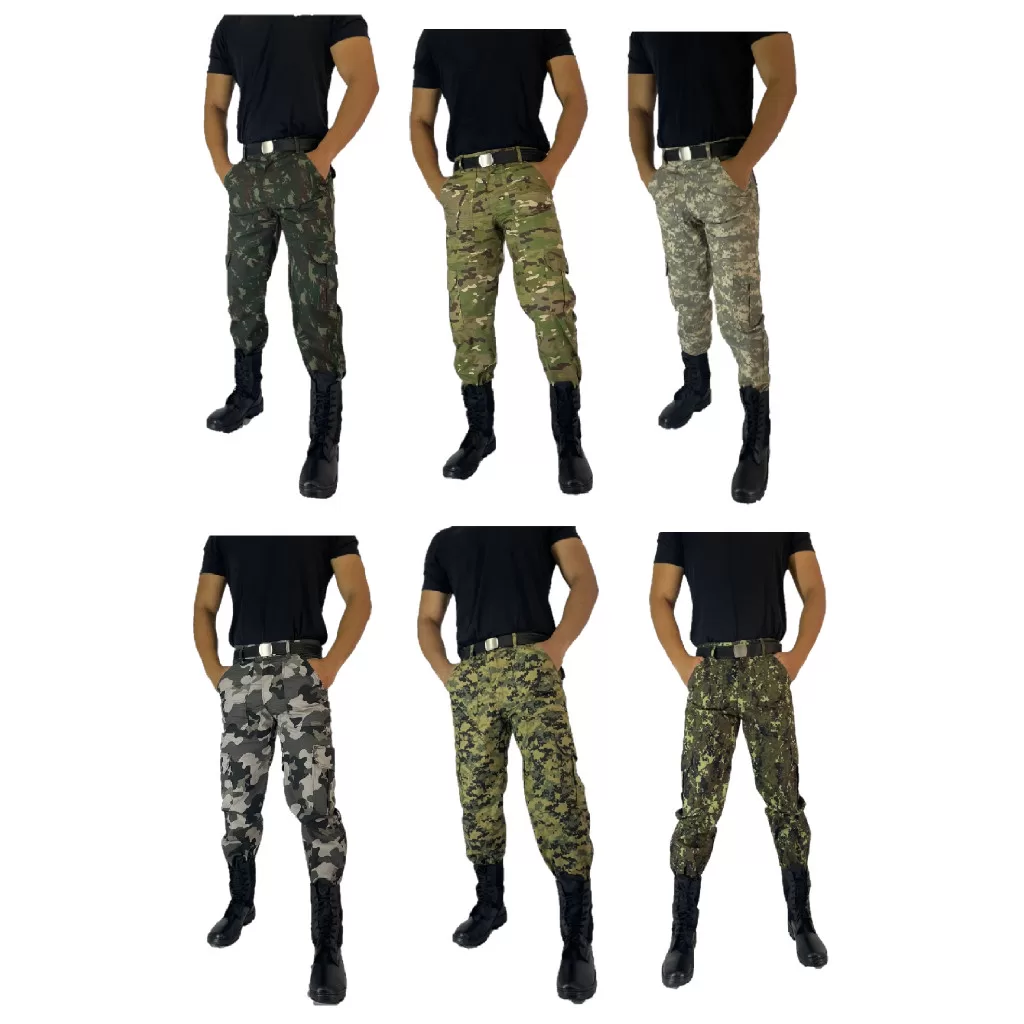Calça Fox Boy Camuflada Tática Militar Cargo 6 Bolsos em Rip Stop Airsoft Pesca Resistente