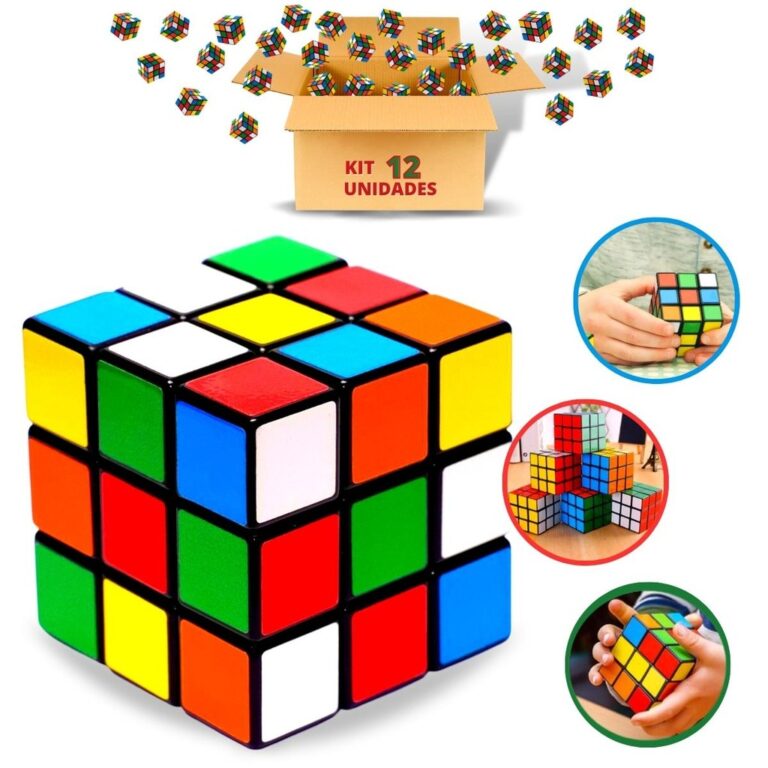 Kit 12 Cubo Mágico Brinquedo Infantil Giro Rápid