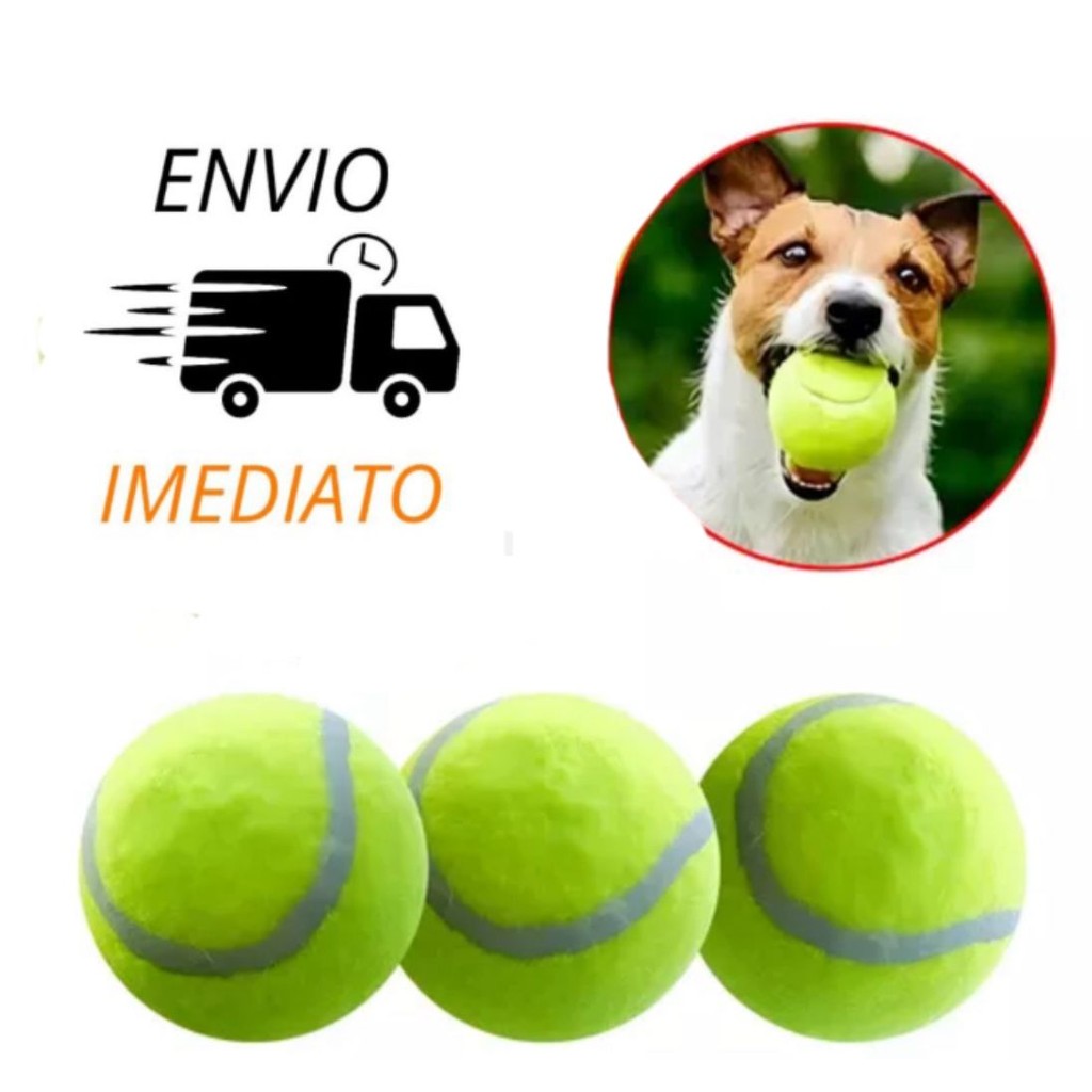Kit 3 Bola de Tênis Para Pet Treinamento de Alta Performance Brinquedo Pet
