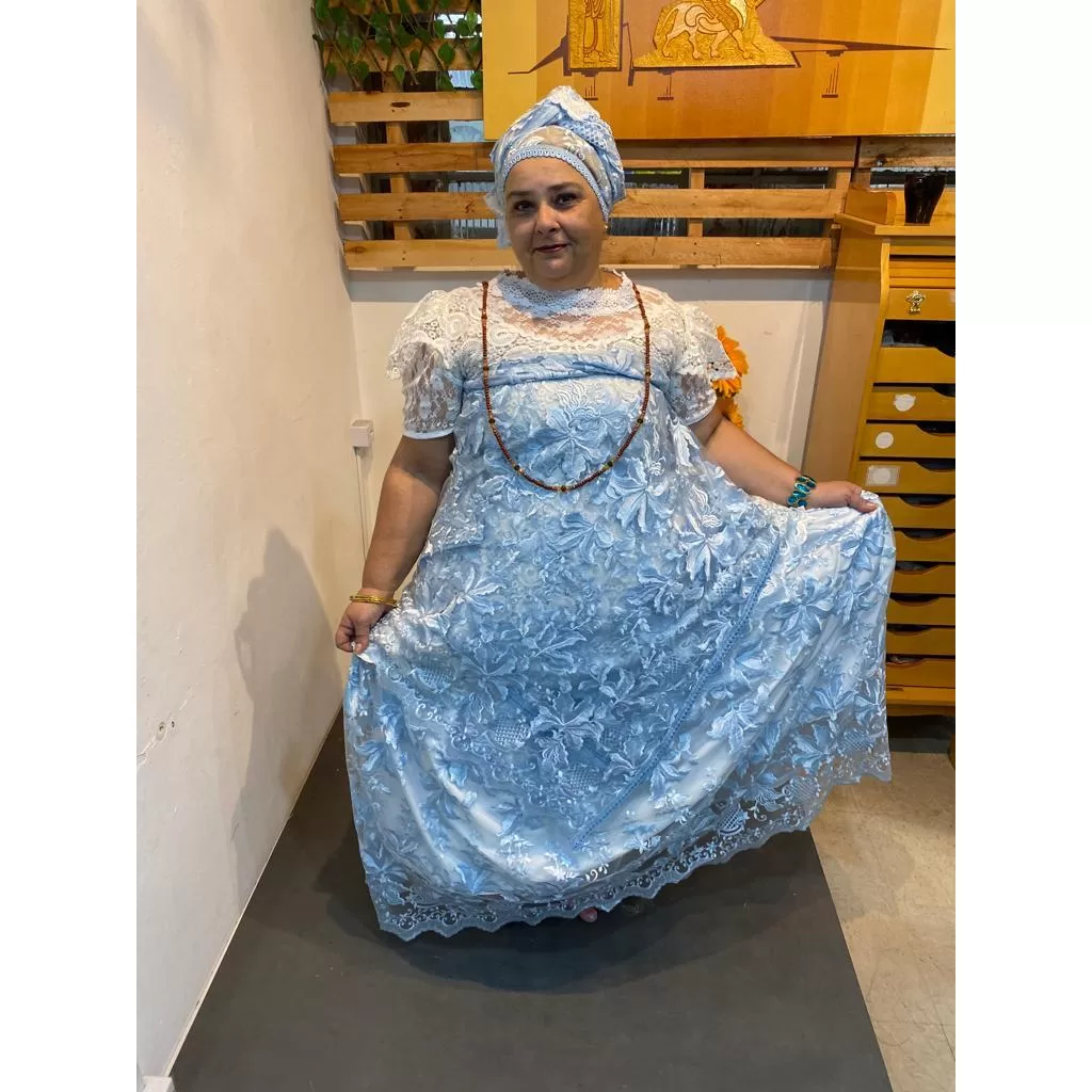 saia em renda azul GP87