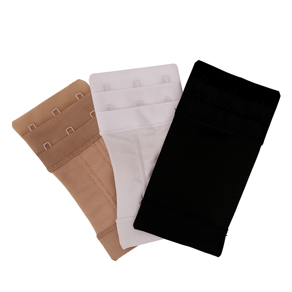 Extensor Reforçado para Sutiã Com Ajuste Perfeito e Conforto Diário KIt Com 3 Cores