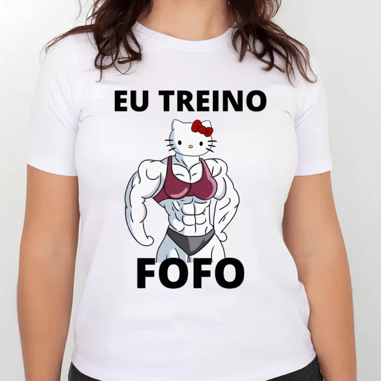 Camiseta Treino Meme Hello Kitty | Eu Treino Fofo 