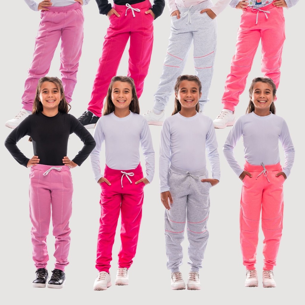 Calça Moletom Peluciado Infantil /Juvenil Menina 230-248-A