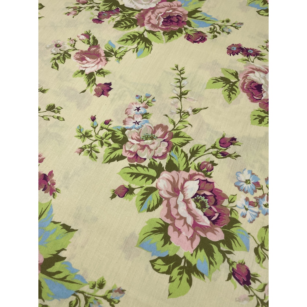Tecido Tricoline Estampado 100% Algodão – Floral FM bege