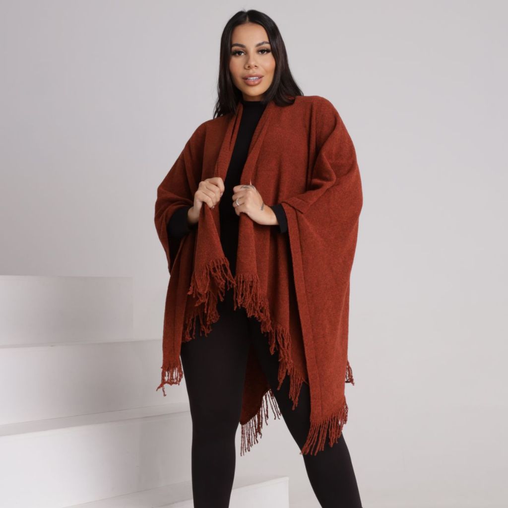 Casaco de Mousse Capa Moda Feminina Outono Inverno Lançamento