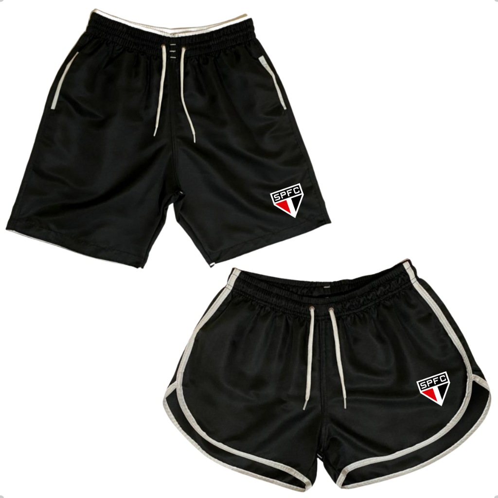 Conjunto  Shorts Casais Kit Bermudas De Casal Time Futebol lançamento