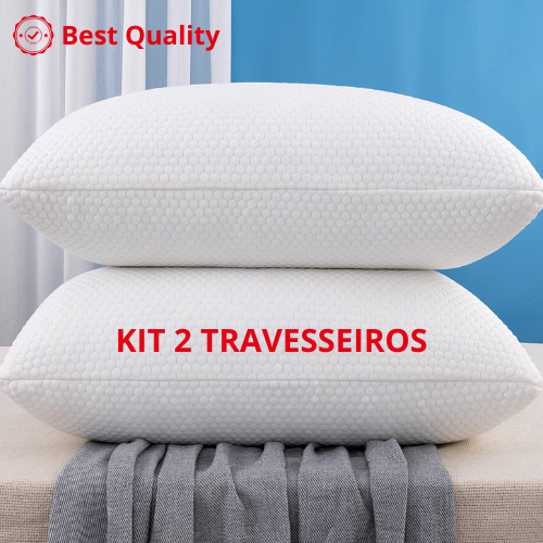 Kit 2 Travesseiros Nasa Flex Latex Alto Suporte Me
