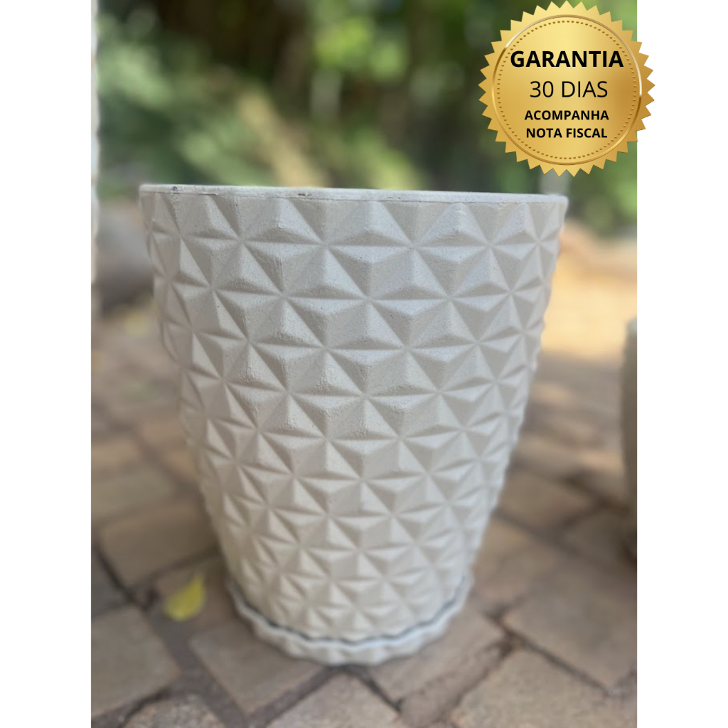 Vaso Polietileno Para Plantas Jardim Sala Luxo diamante bojo P Com Prato