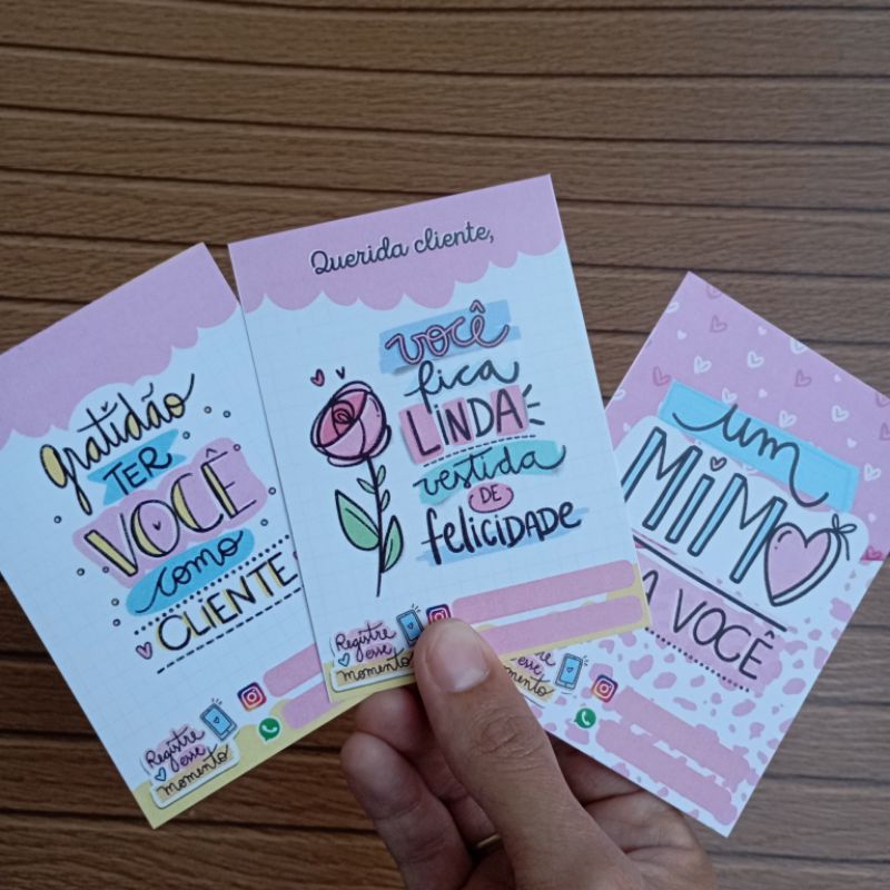Cartão agradecimento gratidão cliente mimo