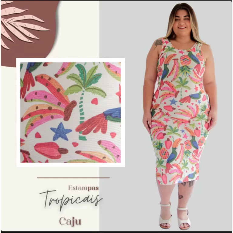 Vestido Canelado MIDI inspiração Farm Plus size