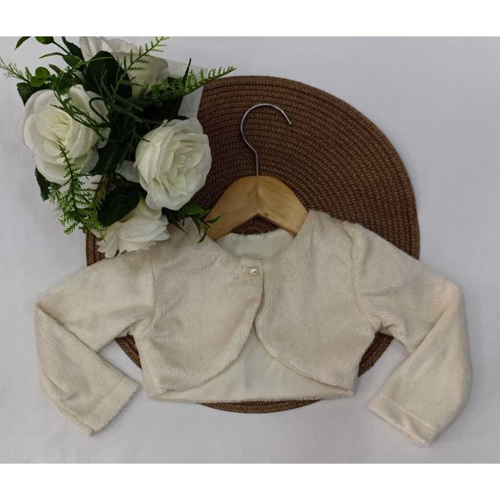 BOLERO DE PELO OFF WHITE BABY E INFANTIL