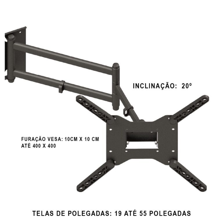 SUPORTE PARA TV/MONITOR TRI ARTITULADO PAREDE MONI