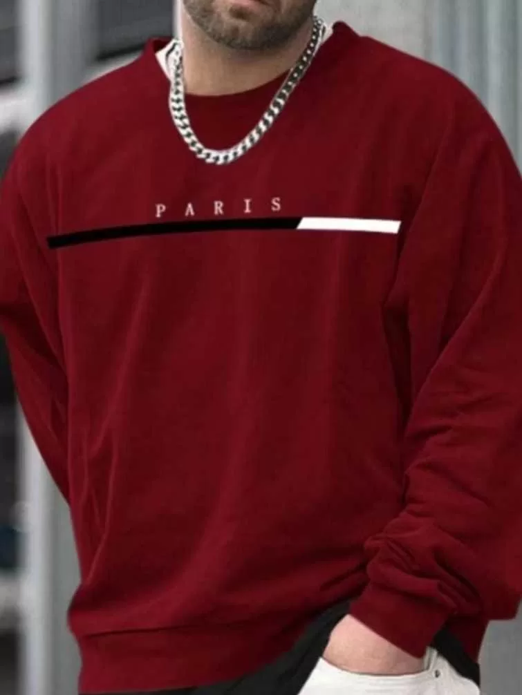 Moletom Paris Vermelho Unissex Gola Redonda E Esta