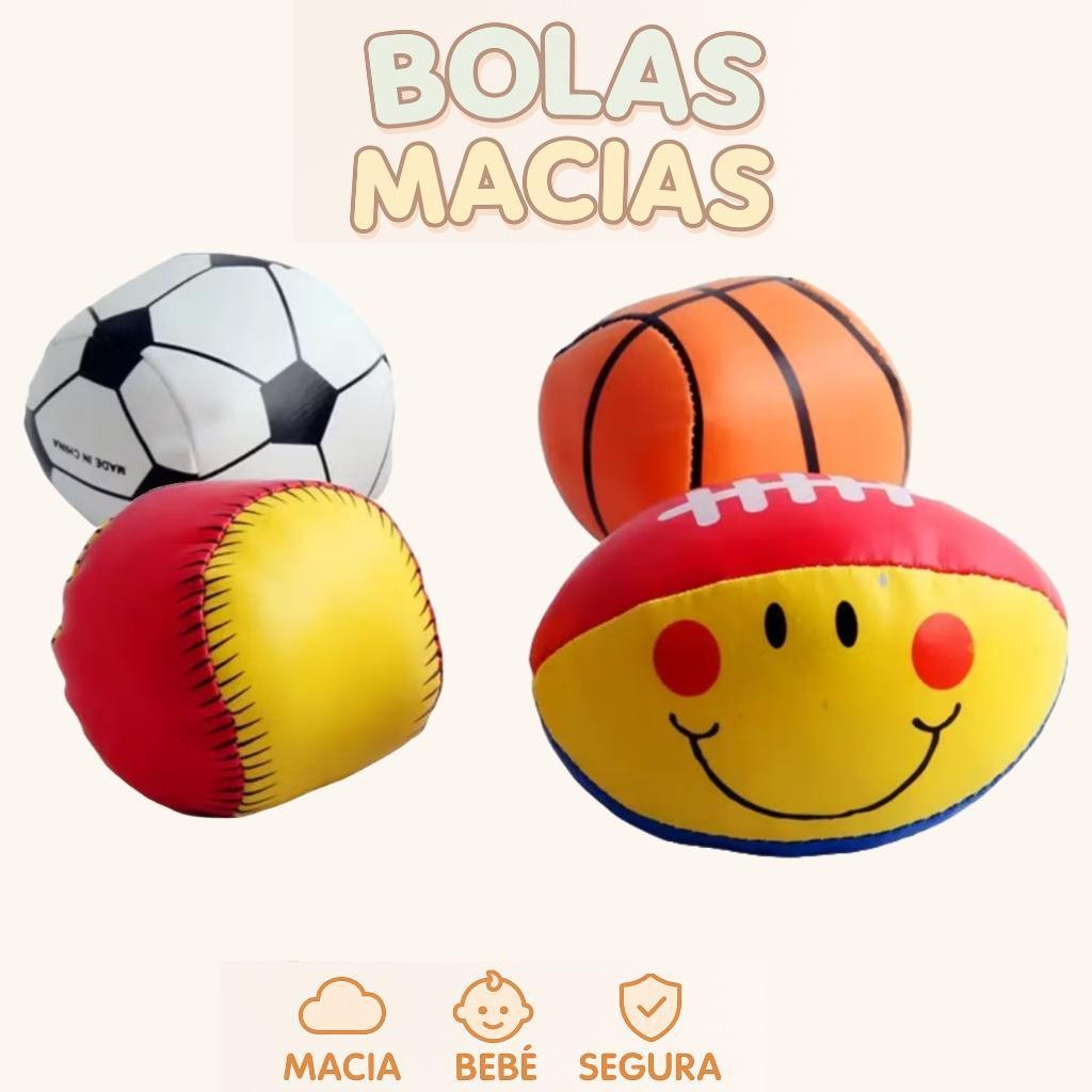 Kit com 4 Mini Bolinhas de Espuma Super Macias – Brinquedo Infantil DuteToys 0951