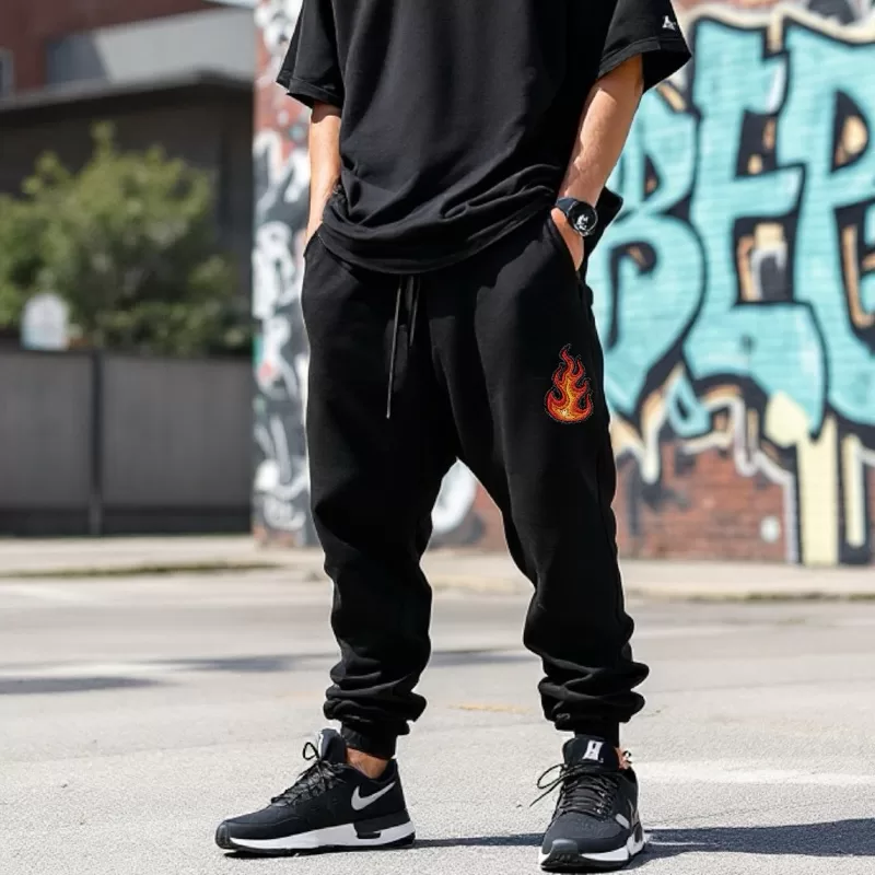 Calça Moletom Baggy Inverno Frio Treino de Corrida Unissex Masculino Flanelado