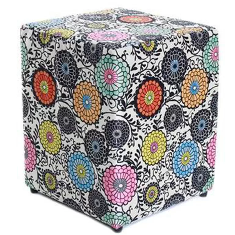 Puff Quadrado 45cm Decorativo Estampado Bf Colchõ