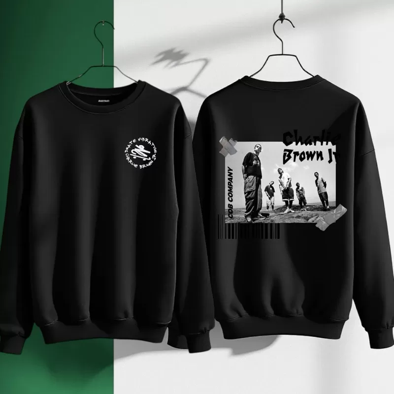Moletom Gola Redonda Charlie Brown Jr Banda Blusa de Frio Skate Música Nacional Flanelado Inverno Ma
