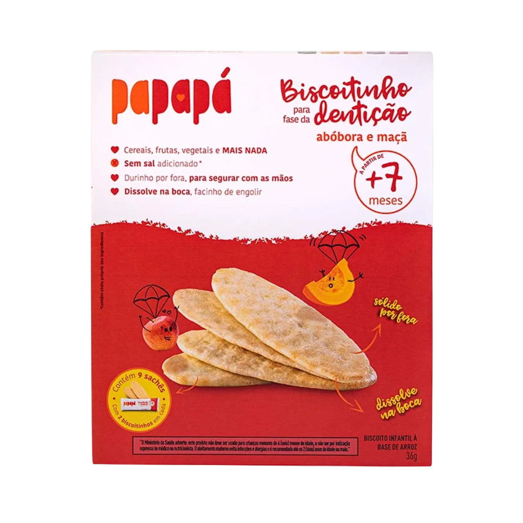 Biscoitinho Para Dentição Orgânico Maçã Abóbora 36g – Papapá