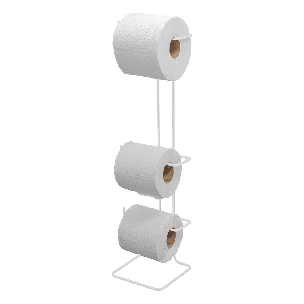 SUPORTE PARA PAPEL HIGIÊNICO 3 ROLOS CHÃO – Branco