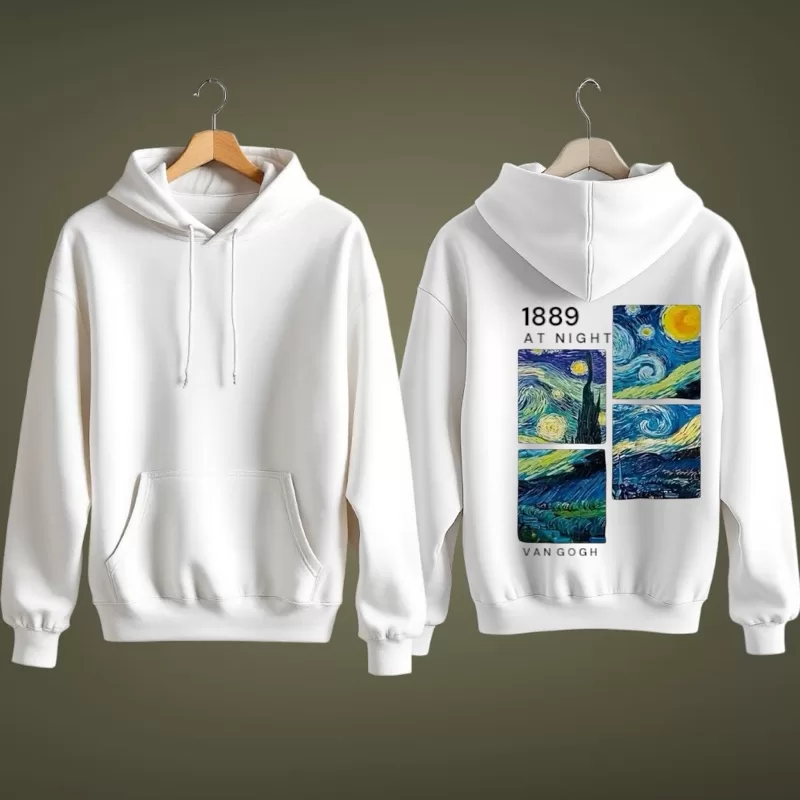 Blusa Moletom Canguru Van Hogh Arte Inverno Blusa de Frio Masculina Com Capuz Flanelado Unissex