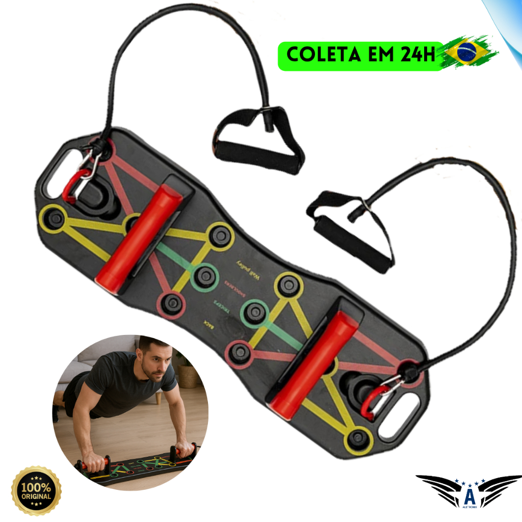 Prancha Flexão Braço Peitoral Tríceps Ombro Apoio Dobrável Exercícios Musculação Abdominal Fitness