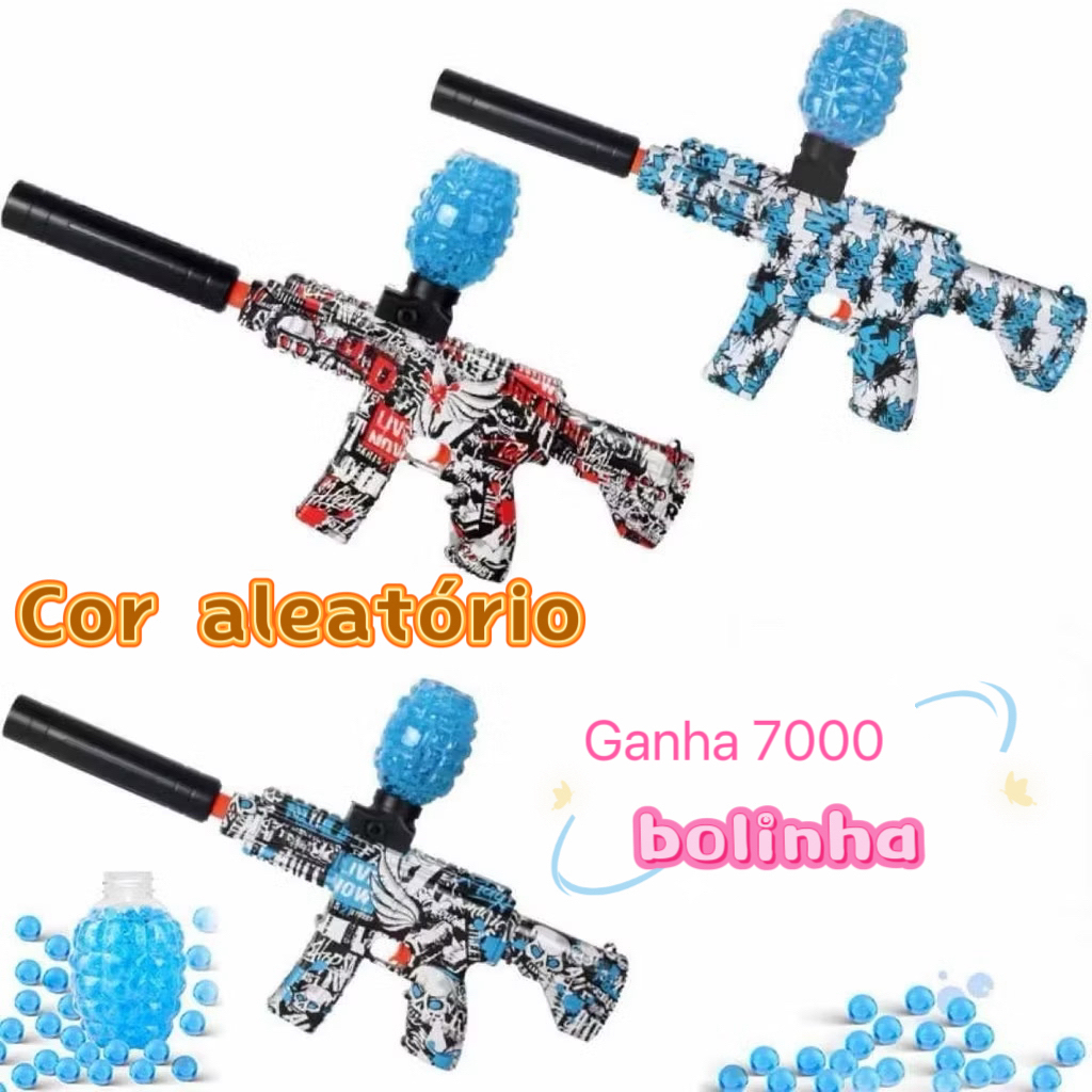 Arma Elétrica Lança + 7000 Bolinhas De Gel Com Bolinhas blaster Arminha de Gel