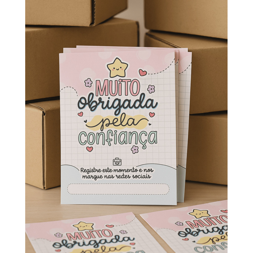 Mini Cartões de Agradecimento Ecommerce Cliente Panfleto Personalizado Obrigado pela confiança