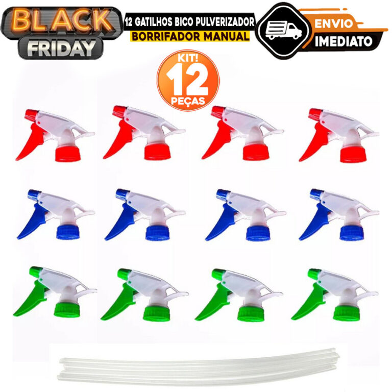 Kit 12 Gatilho Borrifador Bico Pulverizador Spray 