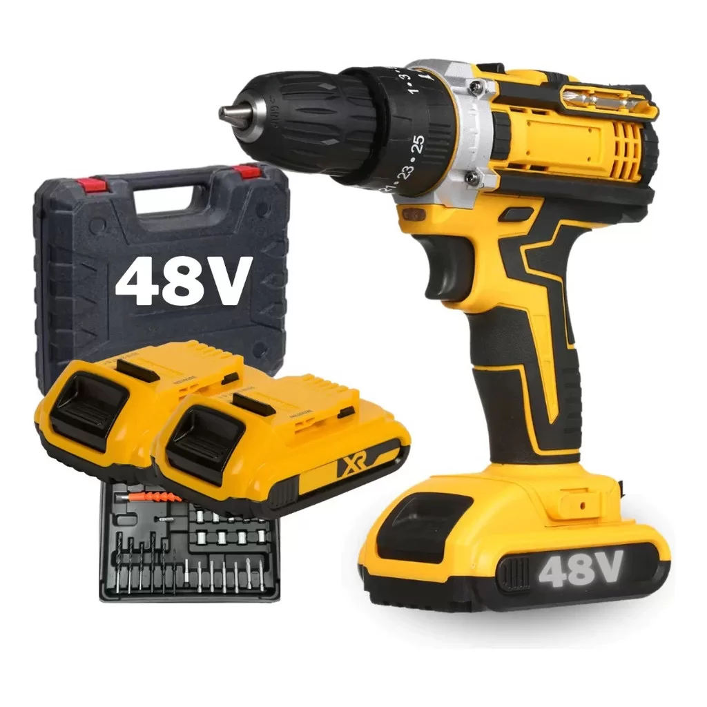 Parafusadeira Furadeira Impacto Profissional 48v 2 Baterias