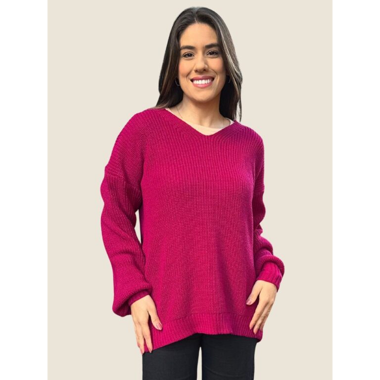 Blusa Feminina Longa em Tricot Liso Modelo Oversiz