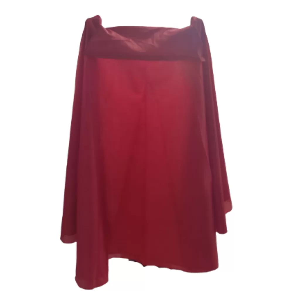 Capa de cetim vermelho com capuz para Exu