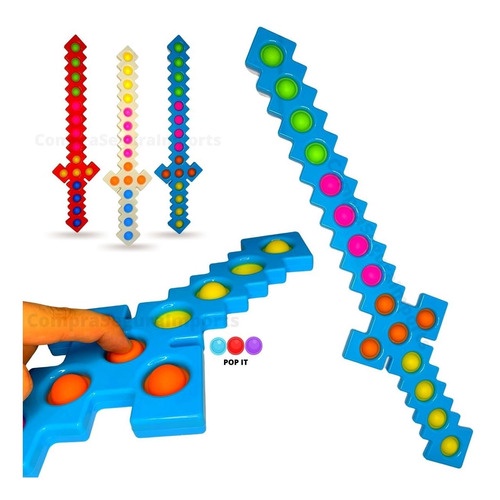 Espada De Brinquedo Grande Pop It Fidget Toys Colo