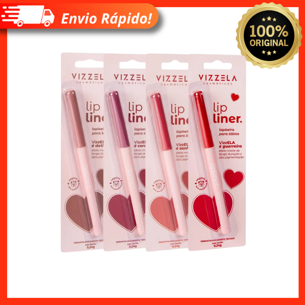 Lapiseira Labial Retrátil Lip Liner – Vizzela Cosméticos 100% Original Lápis de Boca