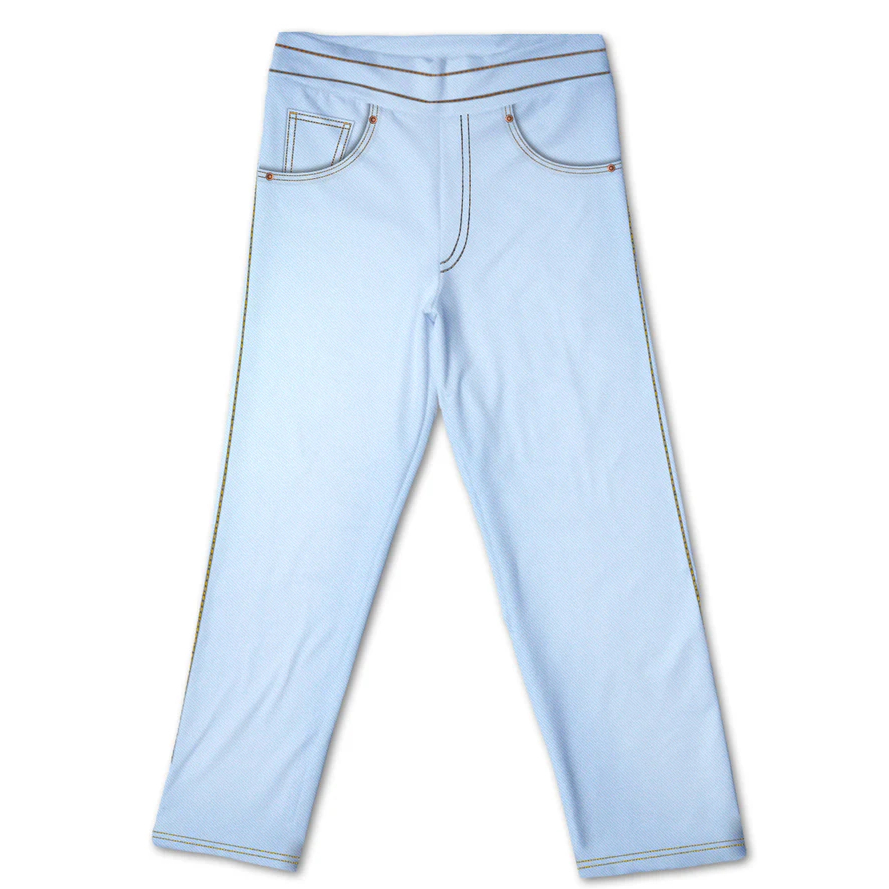 Calça Fake Jeans Infantil Azul Claro MiniBoo Proteção Solar 50+
