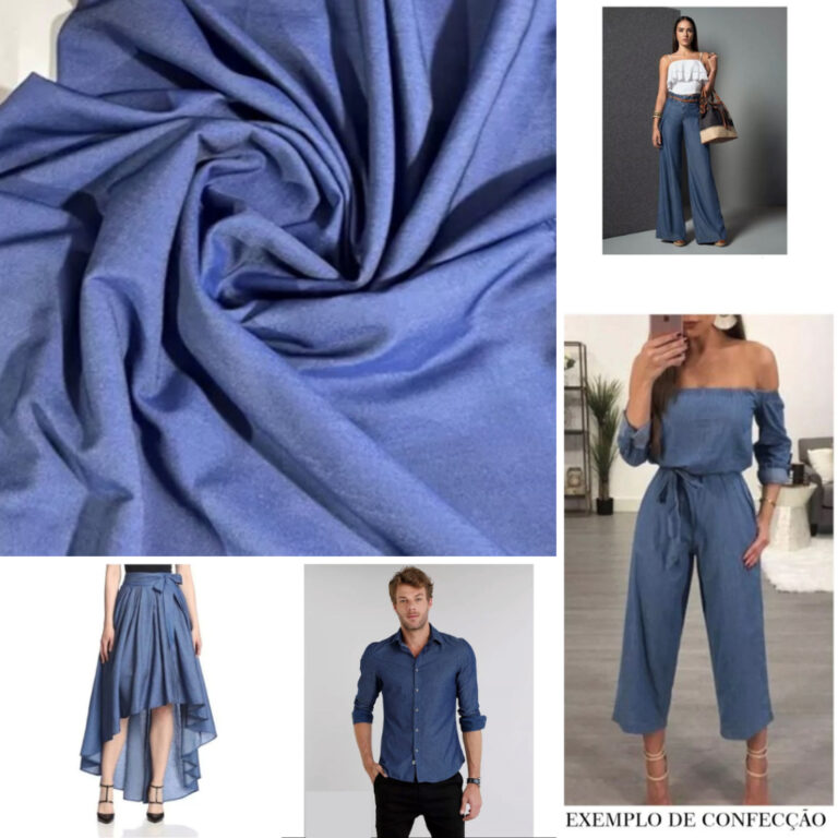 Tecido Chambray Jeans Tencel Denin 4 Cores (1,00mt
