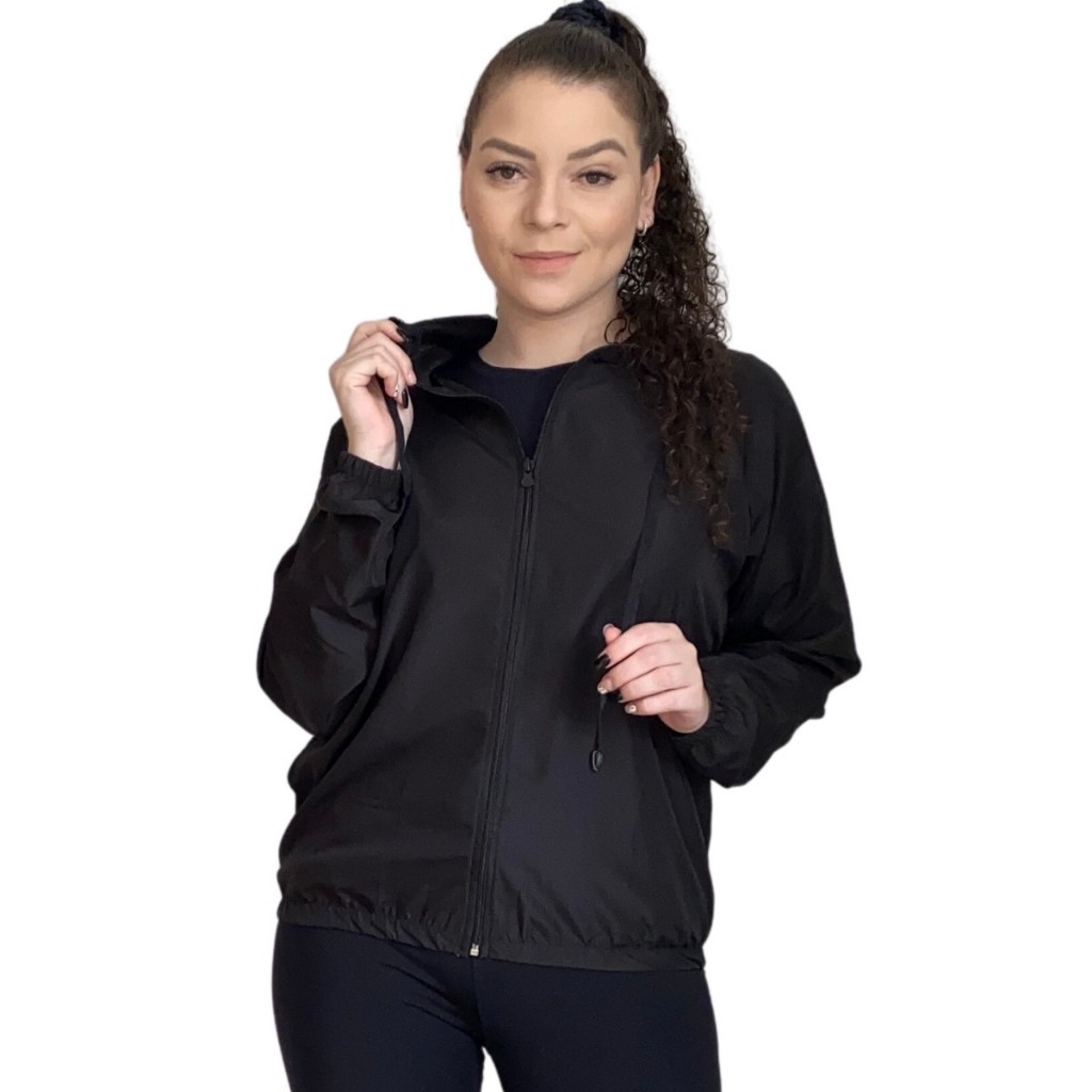 Jaqueta Corta Vento Feminina Premium Agasalho Impermeável com Capuz Forrado