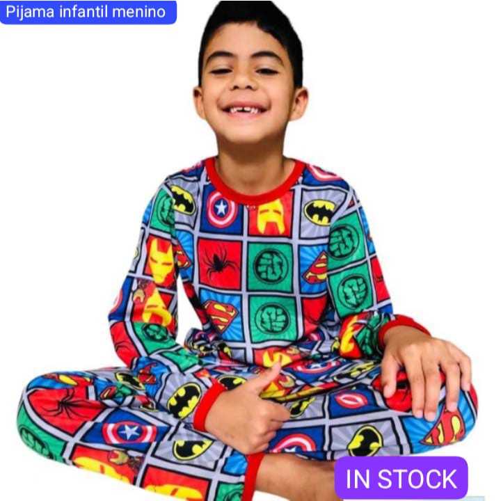 Pijama Infantil Menino herois sonic minions homem 