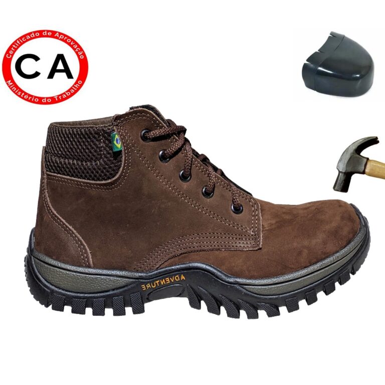 Bota Segurança Botina Trabalho Epi Em Couro Legit