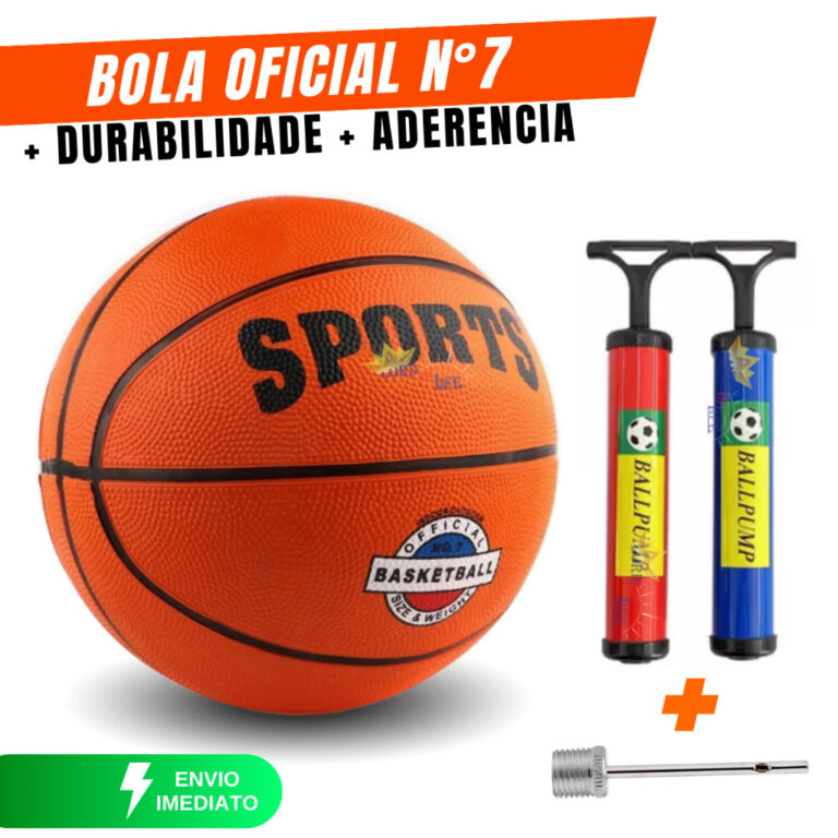 Bola de Basquete Oficial Com Bomba De Encher Bolas