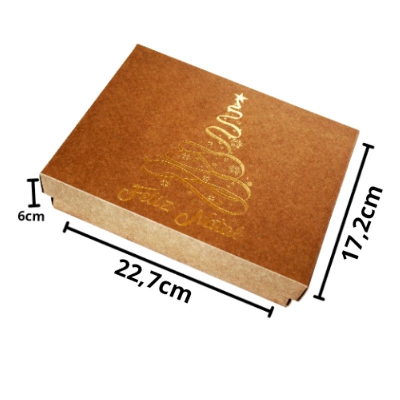 Caixa Presente Premium Natal N2 Cores 5 unidades
