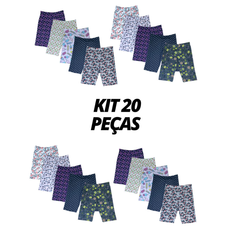 Kit 20 Bermuda Estampada Infantil Short Menina Con