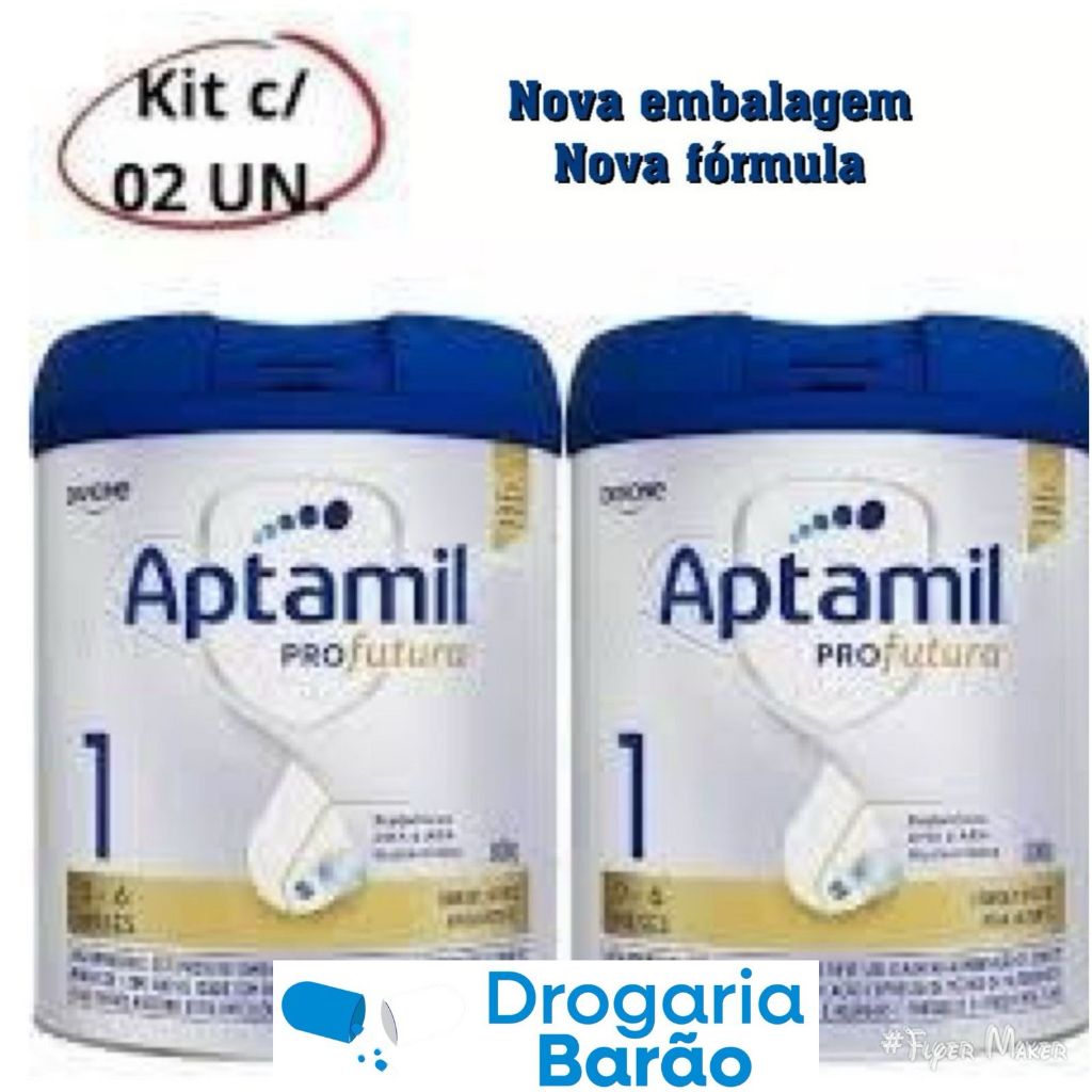 kit c/ 2 unidades aptamil 1 pro futura 800g cada nova formula e embalagem