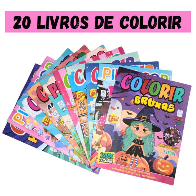 Kit 20 Revistinha Livro educativo de Colorir Infan