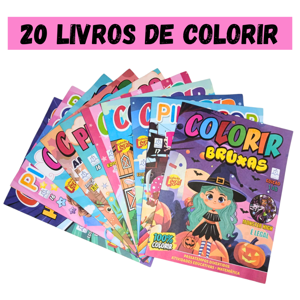 Kit 20 Revistinha Livro educativo de Colorir Infantil p/ Kit Festa Lembrancinha Prenda