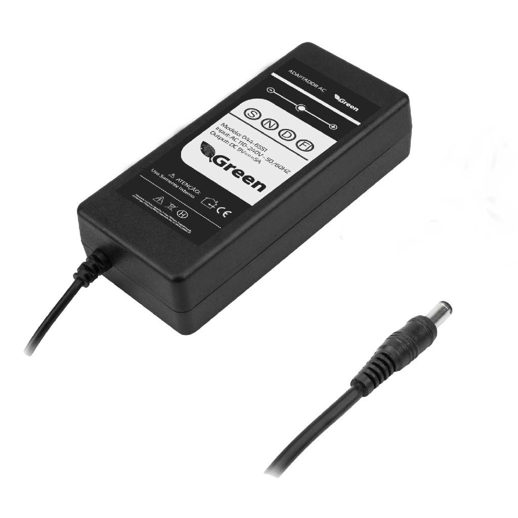 Fonte Estabilizada Chaveada 9v 5a Plug P4 5,5×2,1mm Bivolt