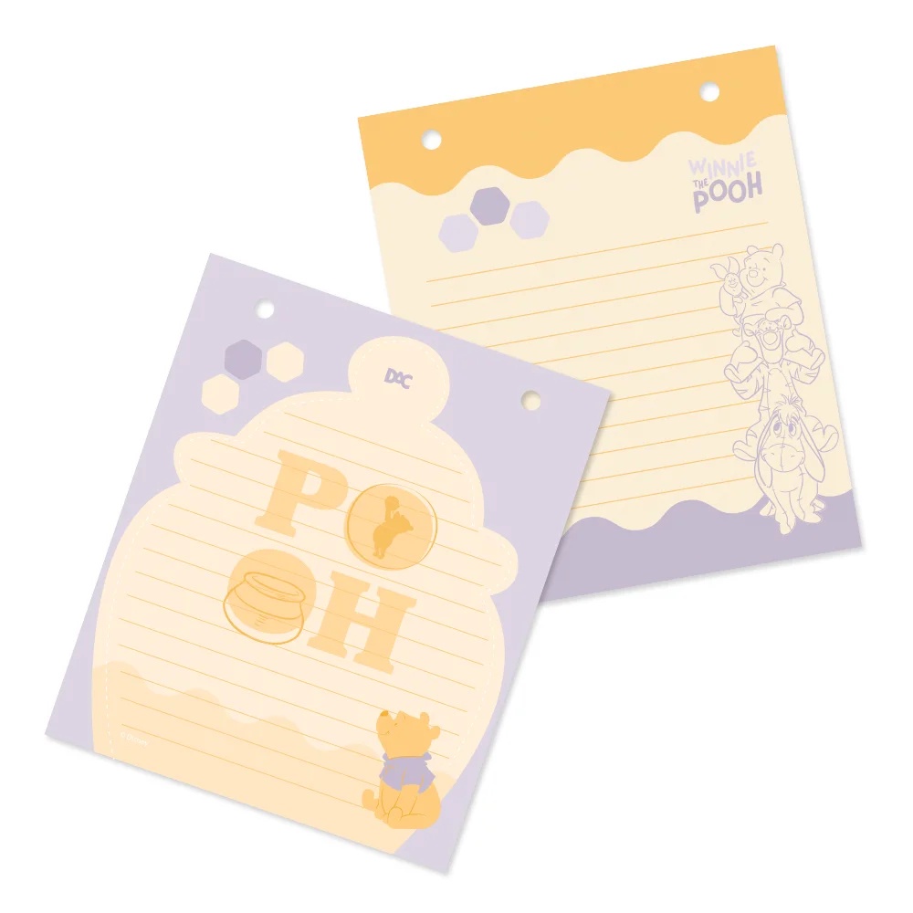 Refil de Folhas para Mini Fichário Pooh com 80 Folhas Decoradas DAC