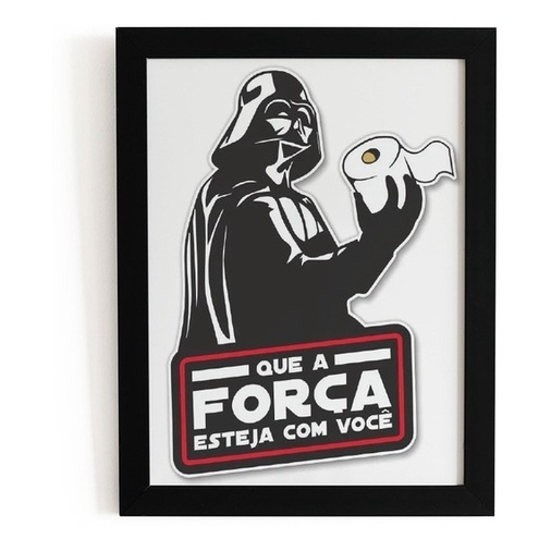 quadro decorativo star wars que a força esteja co